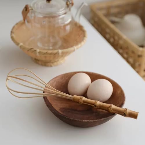 Handmade Bamboo Whisk, 10 Inch Uncoated Wooden Whisk - Image 3