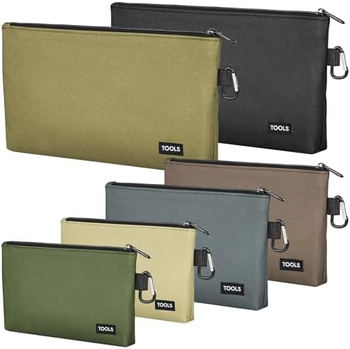 6 Pack Tool Bag Zipper Pouch, Premium Tool Pouch, Utility Storage Organizer by COIDEA