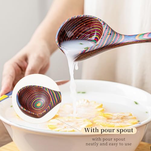 Gudamaye Pakkawood Rainbow Deep Soup Ladle - Image 3