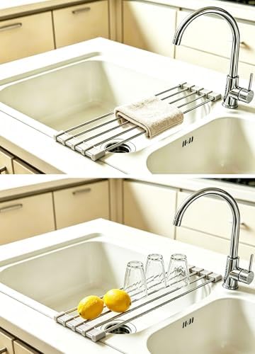 Ahyuan Roll up Dish Drying Rack Over The Sink Kitchen Roll up Sink Drying Rack - Image 5