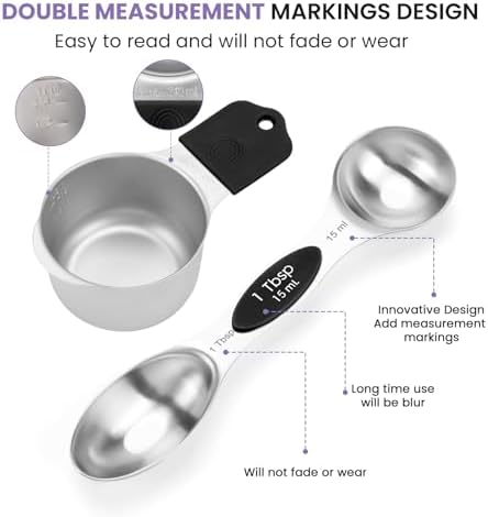 Magnetic Measuring Cups and Spoons Set-Heavy Duty 304 Stainless Steel - Image 4