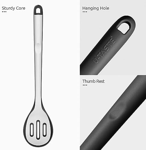 U-Taste Silicone Slotted Spoon, 13.3" Long Large Mixing Spoon - Image 6