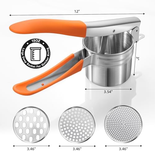 Potato Ricer, Sopito Upgraded Stainless Steel Potato Masher - Image 6