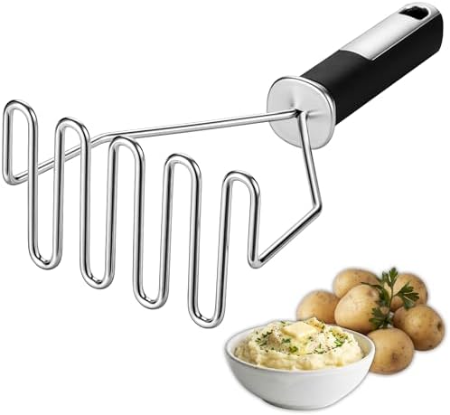 Spring Chef Stainless Steel Potato Masher, Heavy Duty Mashed Potato Smasher by SpringChef