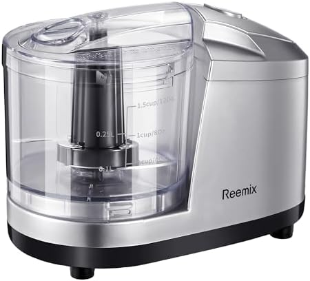 Reemix 1.5-Cup Electric Food Chopper, 100W Mini Food Processor Meat Grinder by Reemix