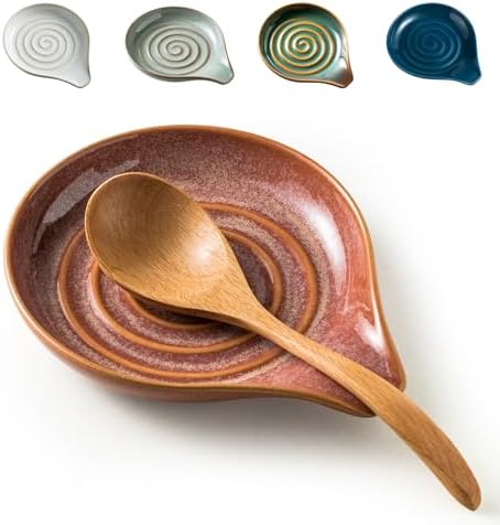 LAUCHUH Spoon Rest for Stove Top, Ceramic Spoon Holder for Kitchen Counter by LAUCHUH