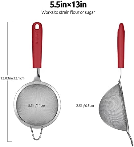 18/8 Stainless Steel Mesh Strainer: U-Taste 5.5 Inch Kitchen Fine Mesh Sieve - Image 2