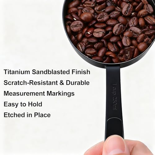Bopei 10-Pcs Stainless Steel Measuring Cups & Spoons Set, Matte Black - Image 4