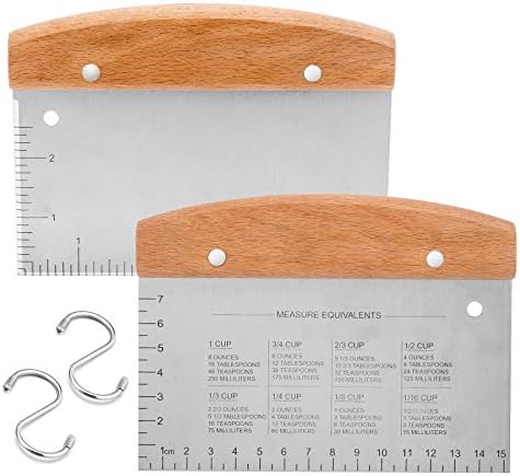HaSteeL Bench Dough Scrapers, Stainless Steel Griddle Scraper Pastry Cutter by HaSteeL
