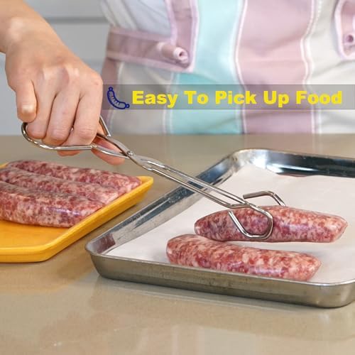 Hiash 9-Inch Heavy Duty Stainless Steel Kitchen Tongs - Image 4