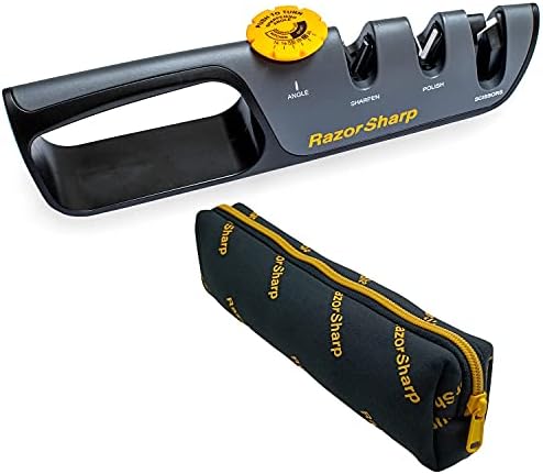 RazorSharp™ Knife & Scissor Sharpener | Adjustable 14-24 Degree Angle Guide by RazorSharp