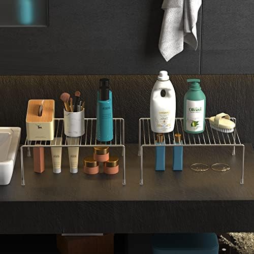 Kitchen Cabinet Shelf Organizer Set of 6, Medium Metal Wire Pantry Storage - Image 6