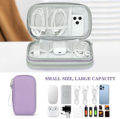 FYY Electronic Organizer, Travel Tech Pouch Bag, Light Purple - Image 6