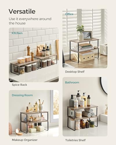 SONGMICS Cabinet Organizer Shelf, Kitchen Storage - Image 3