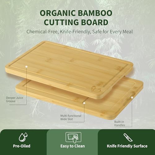 BAMBANG Bamboo Cutting Board Set, 3-Piece Wooden Chopping Boards - Image 4