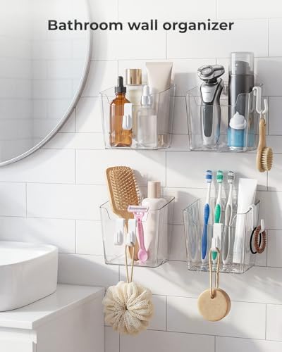 Wall Mount Organizer, 8 Hooks and 6 Pack Cabinet Door Storage Bins, - Image 4
