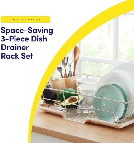 Sweet Home Collection Space-Saving 3-Piece Dish Drainer Rack Set: Efficient - Image 2