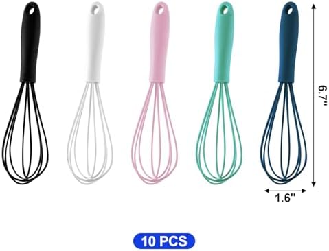 10-Piece Mini Multicolor Silicone Whisks - Image 2