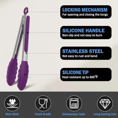 Kitchen Tongs, Stainless Steel Cooking Tongs - Image 4