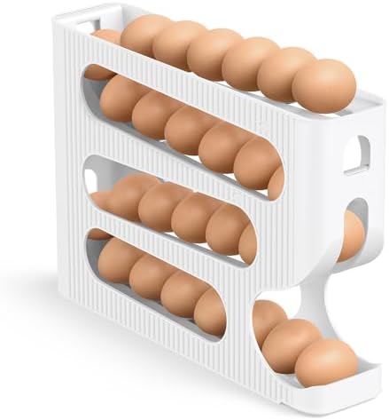Sotfamily FIFO Egg Holder for Fridge, Egg Organizer fits 28 Large Size Eggs by Sotfamily