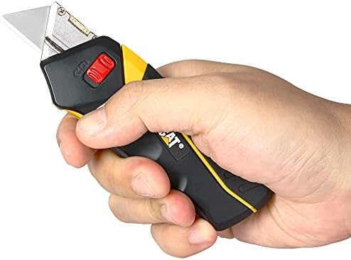 Cat Safety Utility Knife Box Cutter Self-Retracting, Squeeze Handle to Extend - Image 4