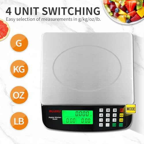 Large Digital Kitchen Scale Black 30kg/66lb Commercial Food Scale Stainless - Image 4
