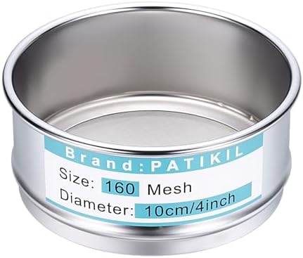 PATIKIL 160 Mesh Lab Sieve, 3.9" Diameter Sifting Screen 304 Stainless Steel by PATIKIL