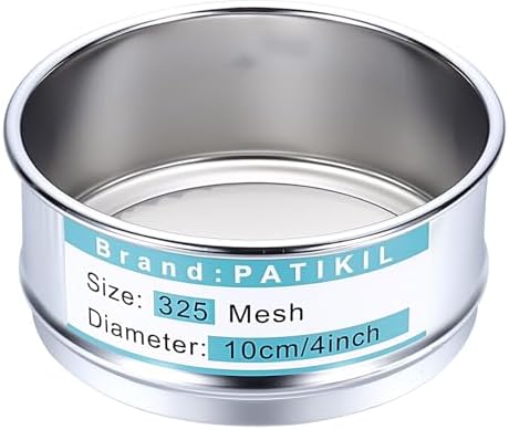 PATIKIL 325 Mesh Lab Sieve, 3.9" Diameter Sifting Screen 304 Stainless Steel by PATIKIL
