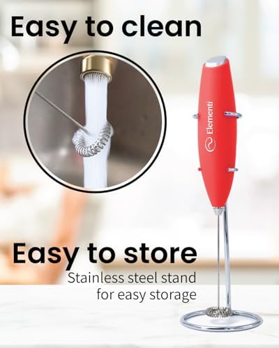 Elementi Electric Milk Frother Handheld, Matcha Whisk, Milk Foamer - Image 5