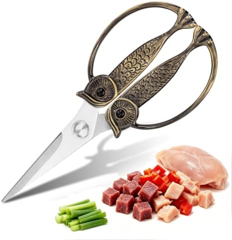 XSNBRD Heavy Duty Kitchen Scissors, Bronzed Stainless Steel Owl Shears. by Alienbull