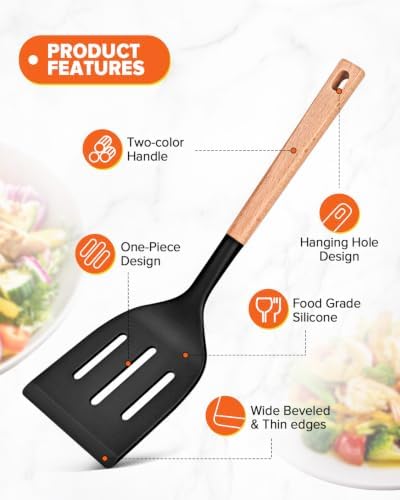 Badiano Cooking Utensils for Nonstick Cookwares, Large Spatula&Spoon - Image 3