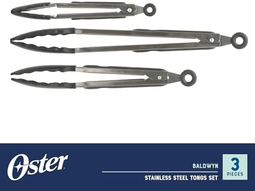 Oster 3-Piece Kitchen Tongs Set – 12", Nonstick Safe, Dishwasher Safe - Image 3
