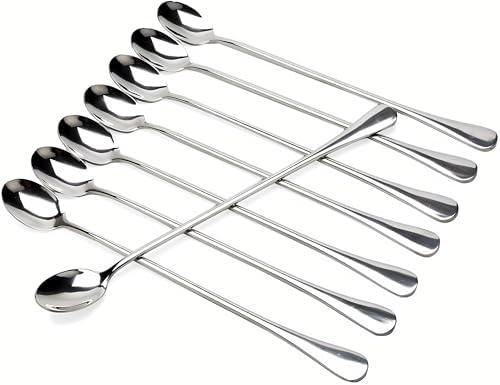 Long Handle Iced Tea Spoons, Tall Coffee & Latte Stirrers, Dessert Spoon Set by dhrbsx