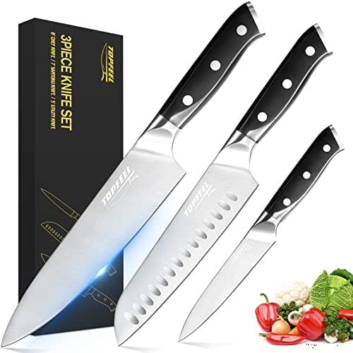 Topfeel 3PCS Chef Knife Set, German High Carbon Steel by Topfeel