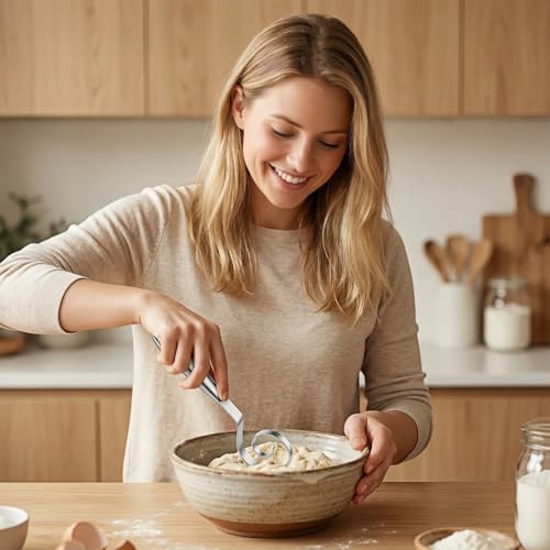 Maxjoy Danish Dough Whisk, Seamless Stainless Steel Sourdough Bread Tool - Image 5