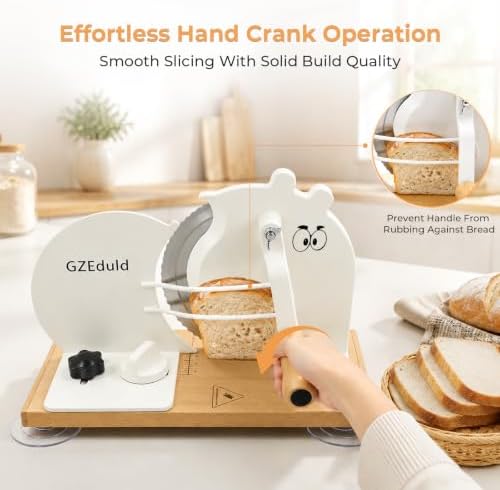 Sourdough Bread Slicer, Hand Crank Solid Wood Base - Image 4