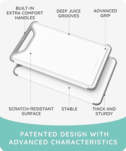 Cutting Boards for Kitchen, Plastic Cutting Board Set of 3, Dishwasher Safe - Image 2