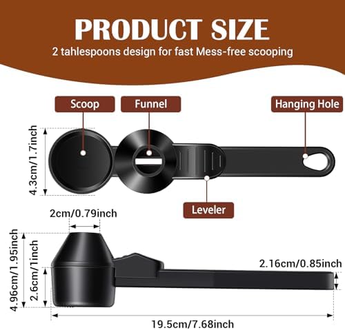 2pcs Coffee Scoop & Funnel For Reusable Cup Refillable Coffee Pods, 2tbsp - Image 2