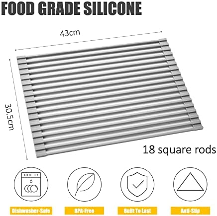 Mistifi Roll Up Dish Drying Rack, Silicone-Coated Steel, 16.9 x12.2 in - Image 5