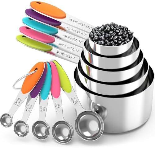 TILUCK Nesting Measuring Cups and Spoons Set, Stainless Steel - Image 7