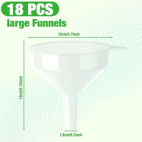 Honeydak 18 Pcs Plastic Funnels Wide Mouth Long Spout - Image 2
