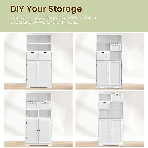Iwell Tall Bathroom Cabinet, Storage Cabinet - Image 7