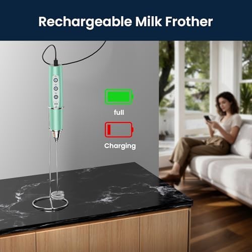 Milk Frother Wand Rechargeable Handheld Electric Whisk 3 Speed Adjustable - Image 3