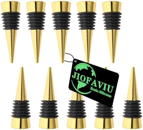 10 Pcs Wine Bottle Stopper Set Kit, Resin Wine Bottle Stoppers Molds Set by Jiofaviu
