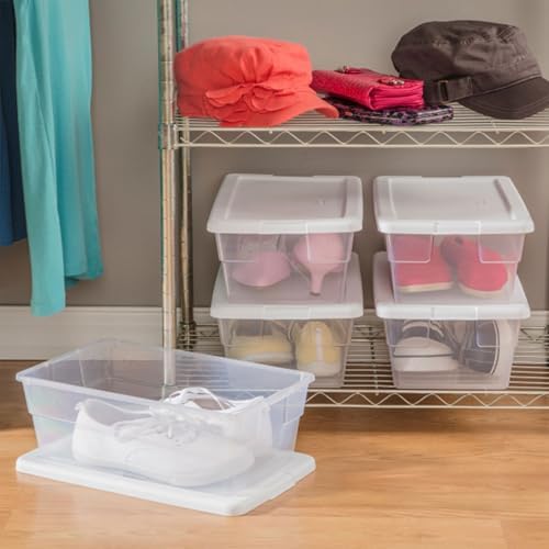 Sterilite Storage Boxes, Stackable Clear Plastic Bins, 6 Quart - Image 6