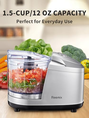 Reemix 1.5-Cup Electric Food Chopper, 100W Mini Food Processor Meat Grinder - Image 2