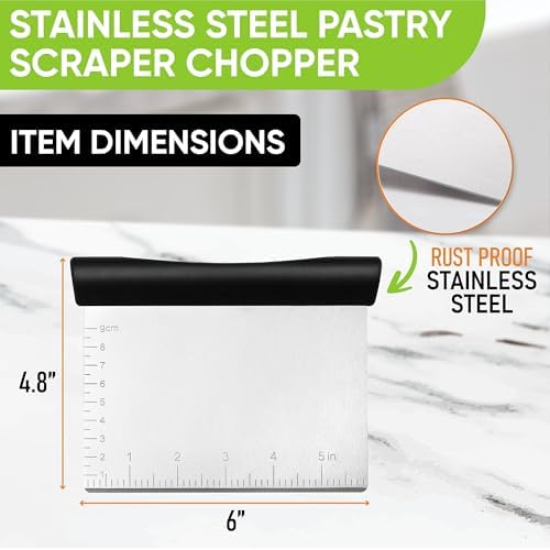 Spring Chef Stainless Steel Bench Scraper & Bowl Scraper Set - Image 4