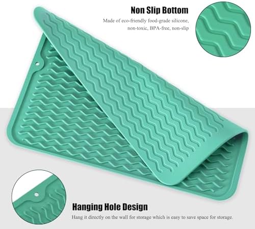 Silicone Dish Drying Mat, Non-Slip Easy Clean Sink Mat - Image 4
