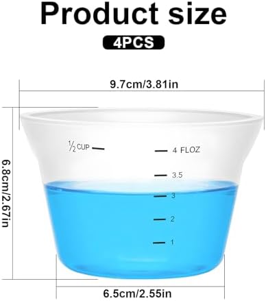 4 Pcs Silicone Laundry Measuring Cup 125ml Reusable Liquid Measuring Cup - Image 2
