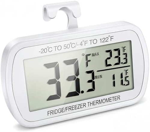 Waterproof Refrigerator Fridge Thermometer, Digital Freezer Room Thermometer by VOULOIR